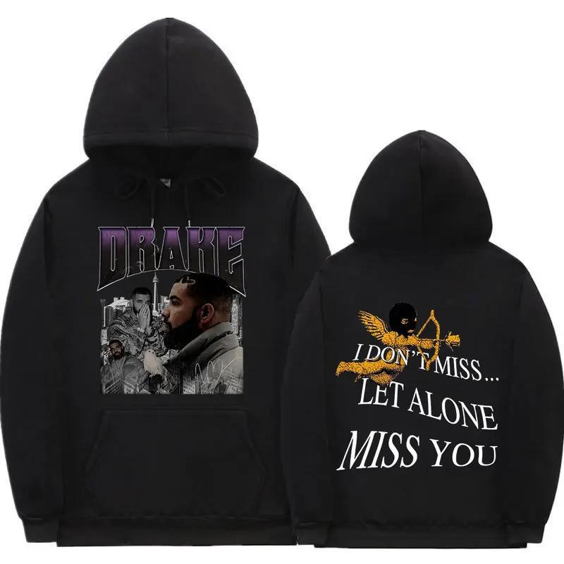 Novos Hoodies de Rapper Drake Drizzy com Estampa M black