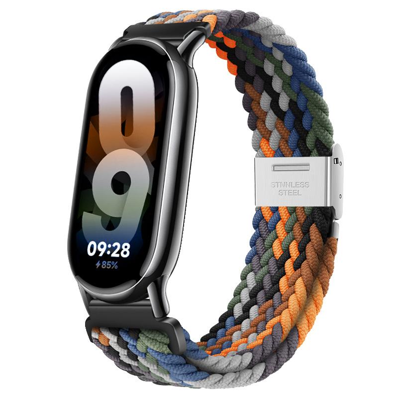 Nylon Braid Strap for Xiaomi Band 8 9 Metal Buckle Smart Band Replacement Bracelect Belt for Mi Band 8 Xiaomi Band 8 Wrist Strap