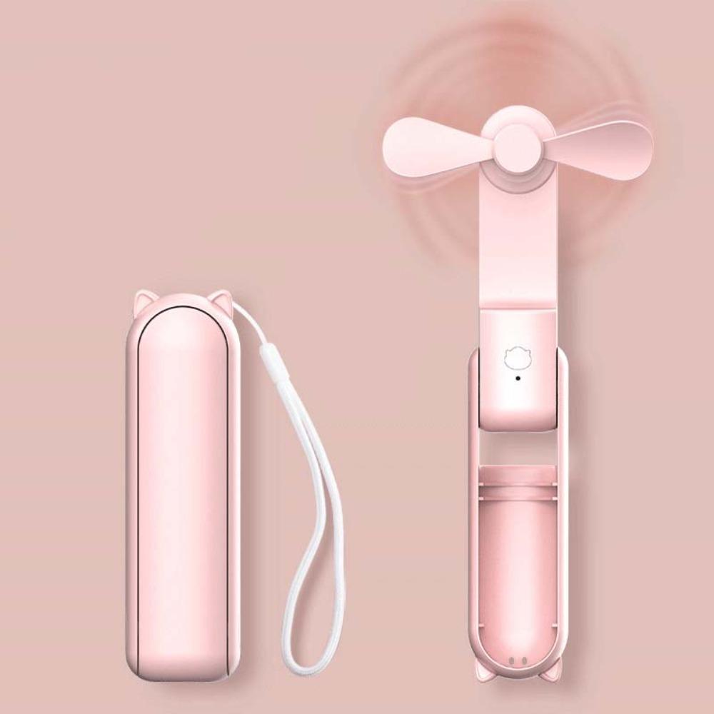 3 Speed Small Pocket Fan USB Rechargeable Folding Cooling Hand Fan  Outdoor