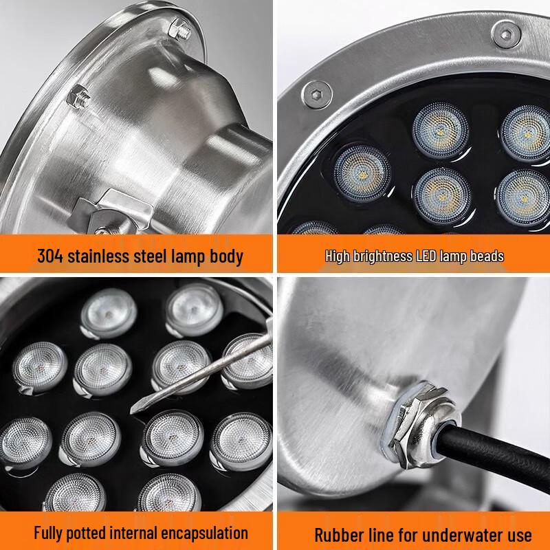 NuFeng 9W Red LED Waterproof Underwater Pond Light