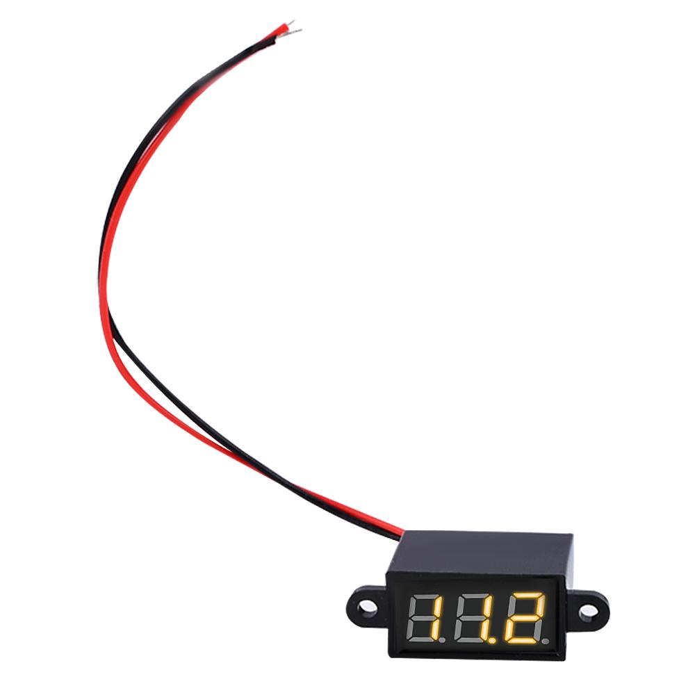 FS028 Waterproof Digital Voltmeter DC3-30V Voltage Tester 0.28-inch LED 3-digit Tube Two-wire Meter for Motor Vehicle