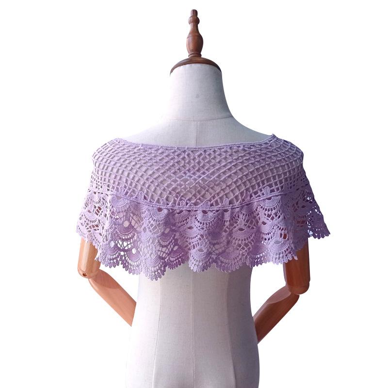 Shawl Women'S Fashion Coat Short Lace Crochet Hollow Leak-Proof Chest Four-Season Small Vest Thin Smock