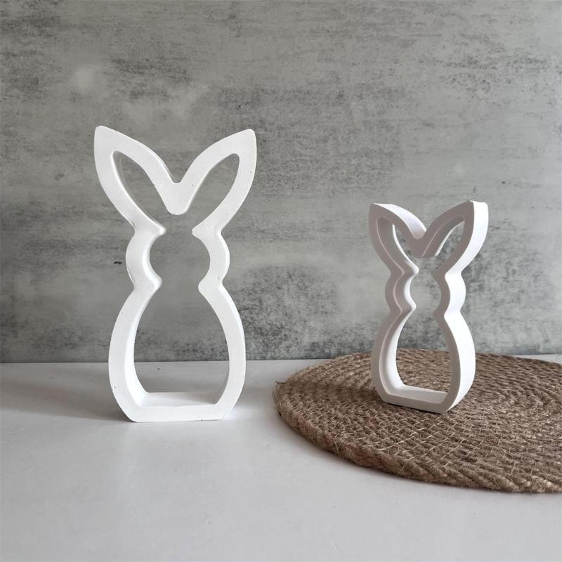 Easter Hare Silicone Candle Molds Heat Resistant for Epoxy Resin Making Candle Soap Tealight Stand Festival Decoration