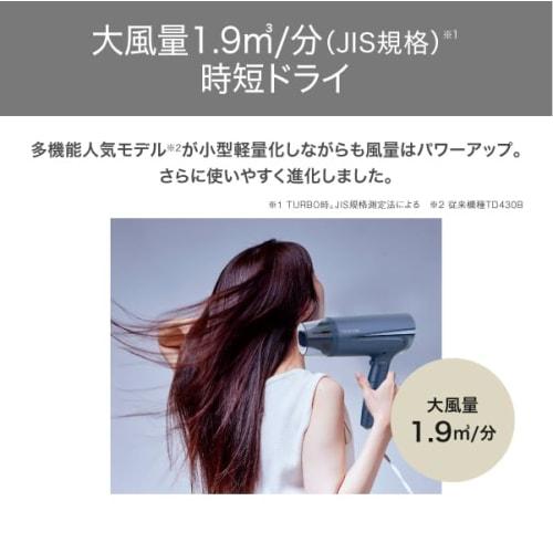 Tescom Hair Dryer Protect Ion Folding Small Lightweight Cold/Hot Air Easy Plug Navy TD465A-A
