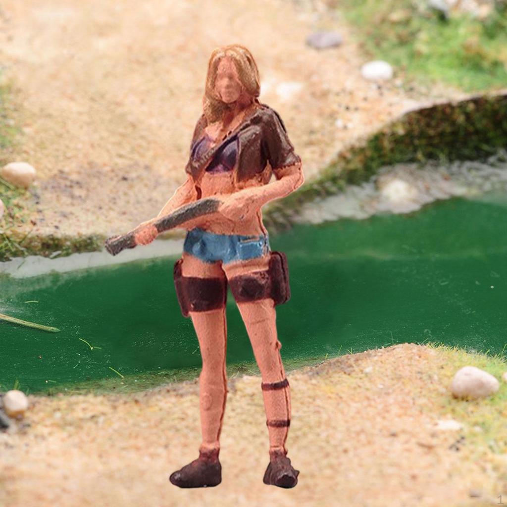 1/64 Western Girl Figure Model Layout Decoration Car Accessory Trains Architectural Collection