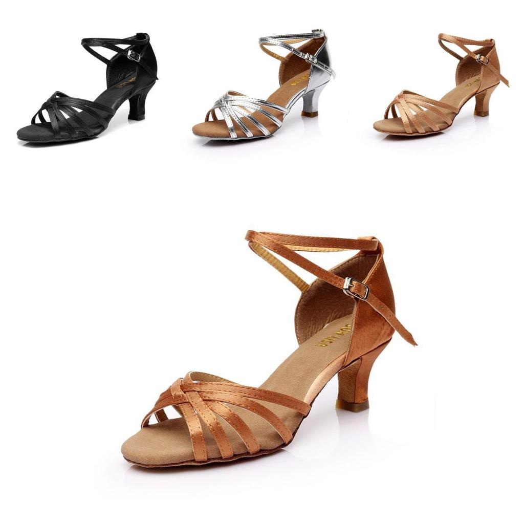 Luxurious Satin Women's Modern Ballroom Latin Tango Shoes With Comfortable 5cm Heel
