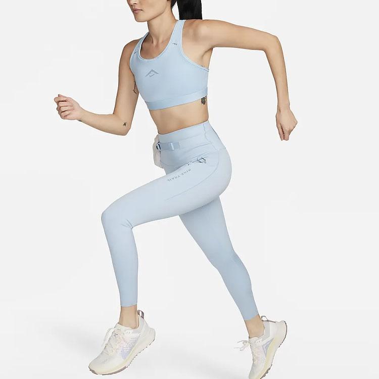 Nike Trail Go Letter Print Quick-Dry High-Waist Pocket Design Sports Trousers Women bottoms Light-Military-Blue FN2665-440