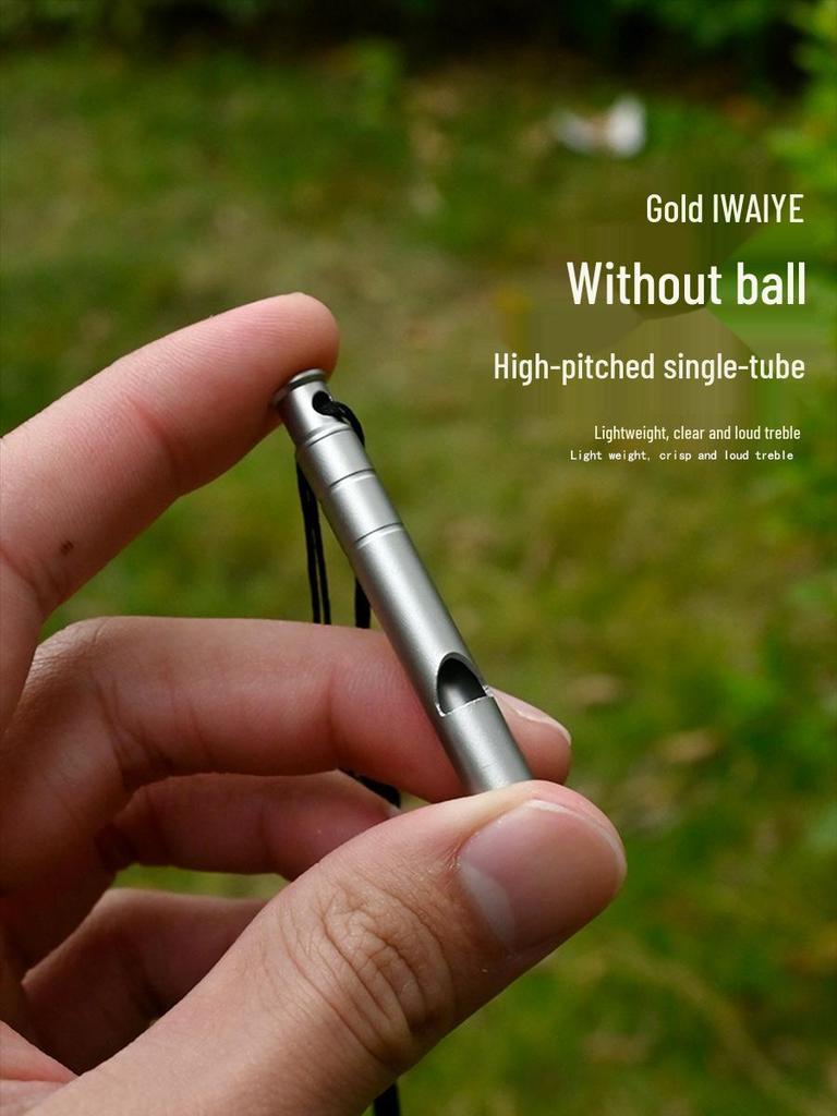 Titanium Alloy High-Frequency Survival Whistle for Mountaineering, Emergency Training, and Camping