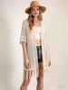 2026 Summer Plus Size Tassel Beach Cover-up: Women's Lightweight Knit Cardigan