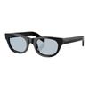 Prada Solid Color Simple Design Acetate Butterfly Sunglasses Men's Black
