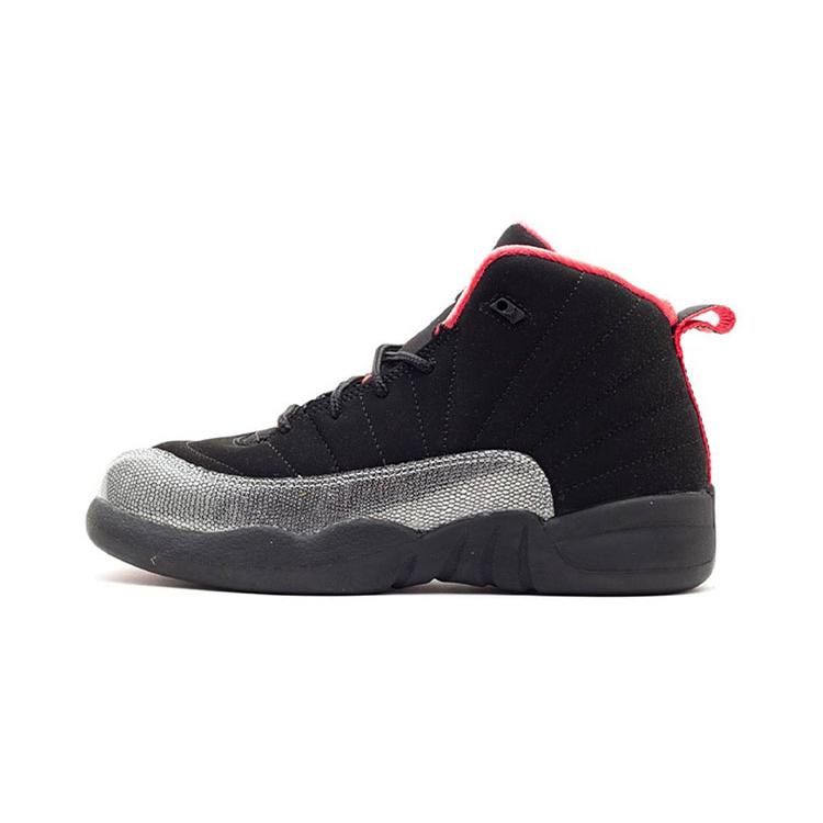 

Jordan Air Jordan 12 Retro High top Children s Basketball Shoes Black Silver Red Children Aged 3 7 Years Old 510816-008 30