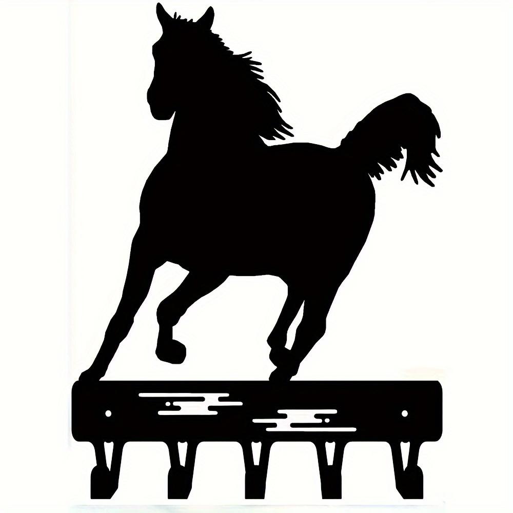 1pc Metal Horse Wall Key Rack Iron Art Hook Coat Hanger TY1010-6in