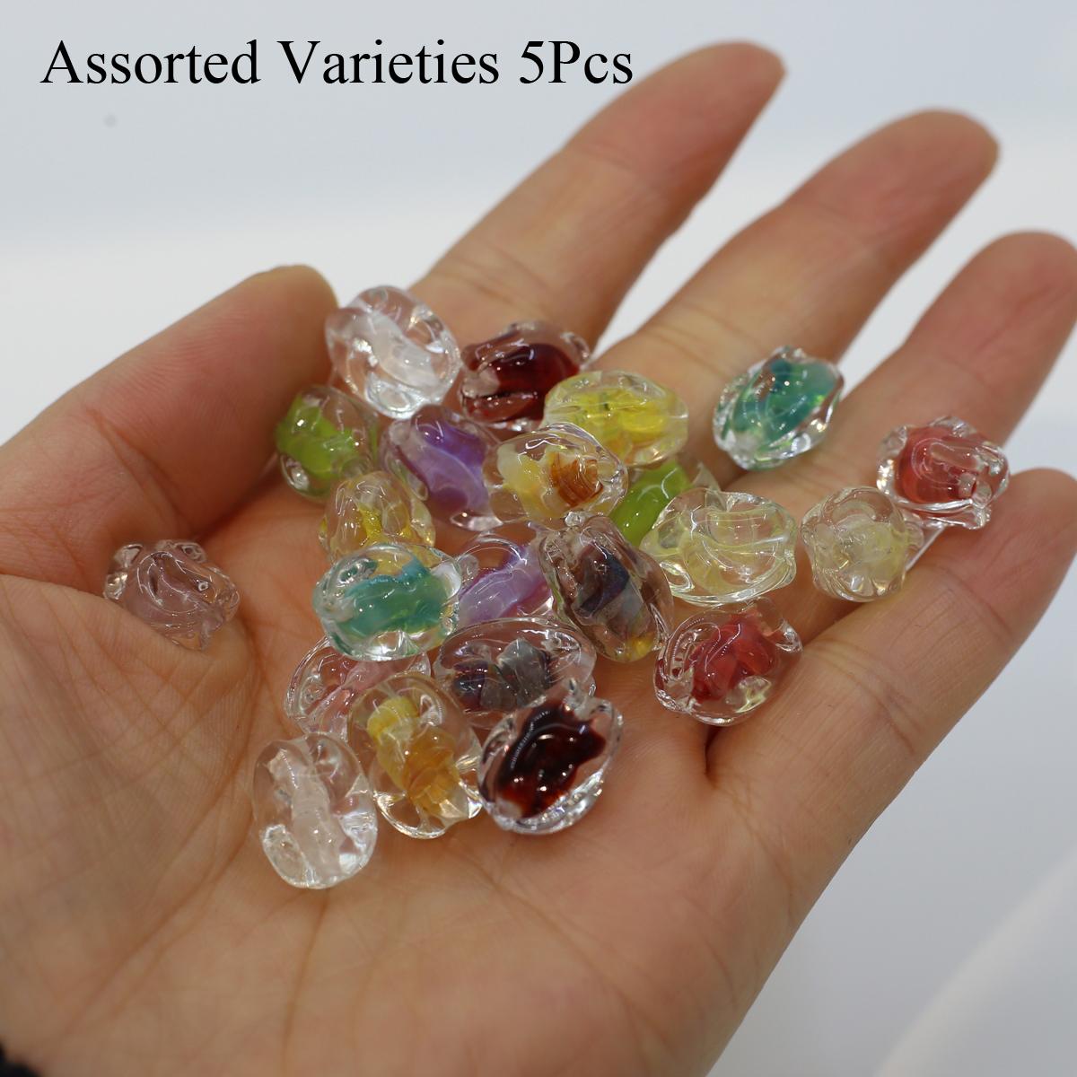 

5Pcs, Handmade Lampwork Glass Beads, Boho Colored Beads for Jewelry Making DIY Necklace, Bracelet, Anklet Accessories, Men s Women s Crafts 10×14mm 5Pcs/10×14mm разноцветный