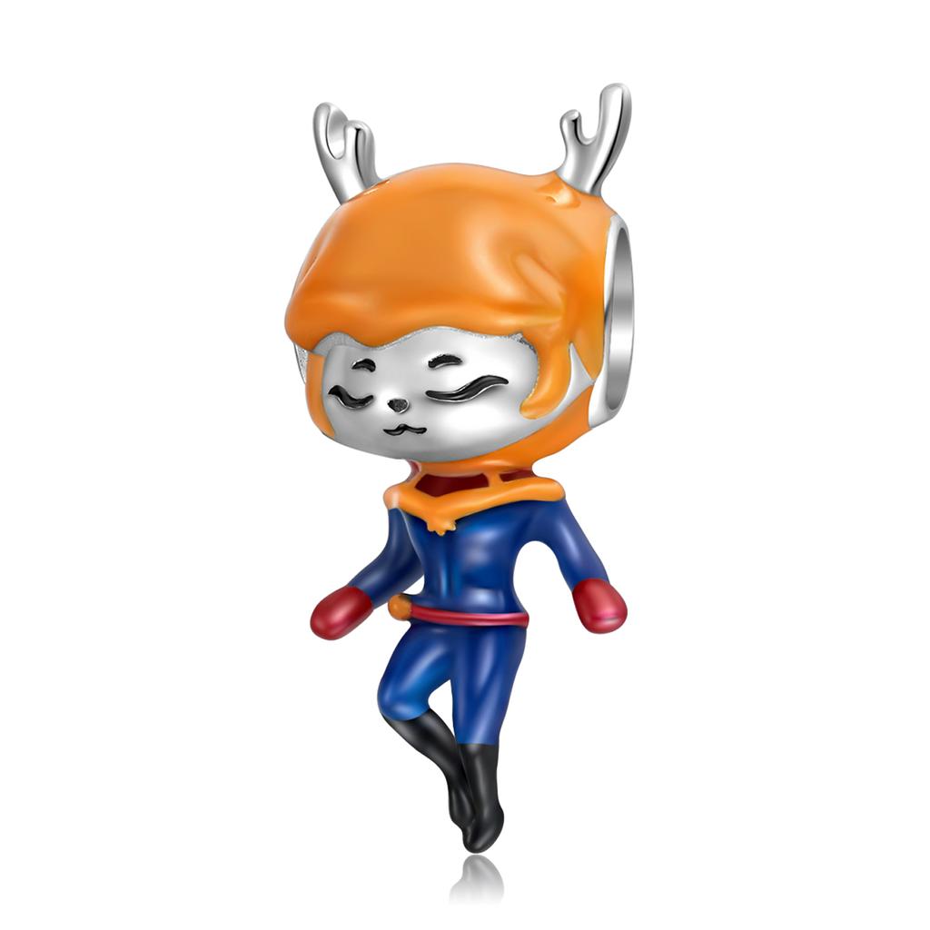 Ciondoli Cartoon Guerriero Scudo Eroe Perline Charm Argento Sterling 925 Originale Smalto Adatto Bracciali Charm Gioielli da Donna Moda Fai da Te