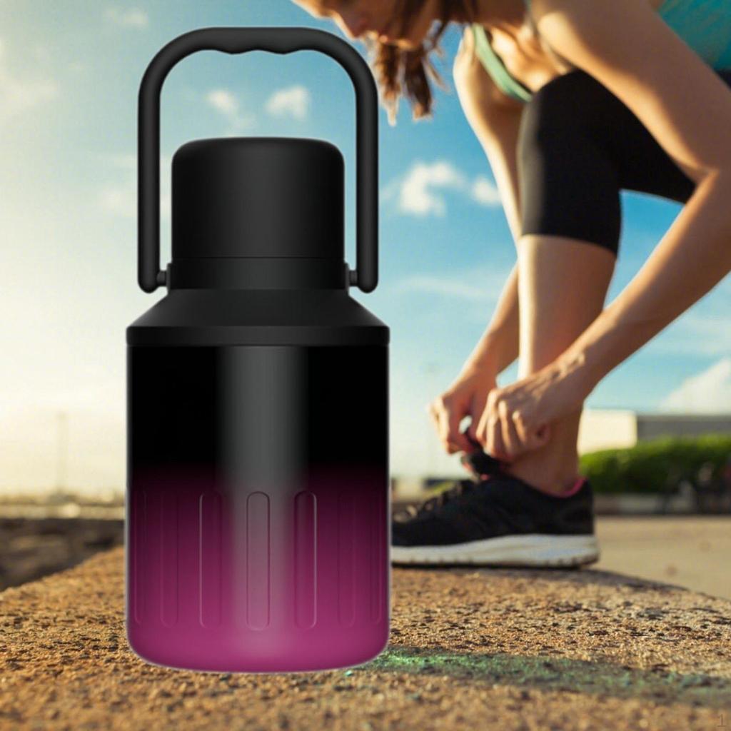 Insulated Water Bottle Drink 1000ml Portable with Handle Thermal Mug for Running