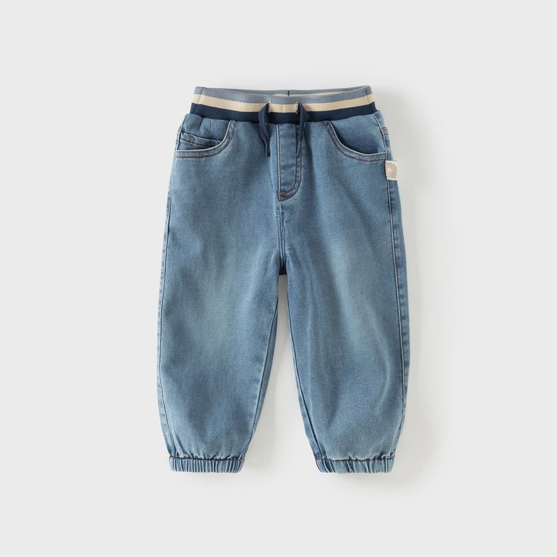 David Bella Children s Denim Pants 2026 Spring New Boys  Pants Carrot Pants Casual Elastic Jogger Pants Denim Blue [Ready Stock] 80 cm