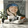 Arazzo da Parete con Nome Personalizzato Billie Eilish Appeso Estetico alla Parete Coperta in Tessuto Stampato Arazzi Decorativi per Camera da Letto Soggiorno Decorazioni per la Casa