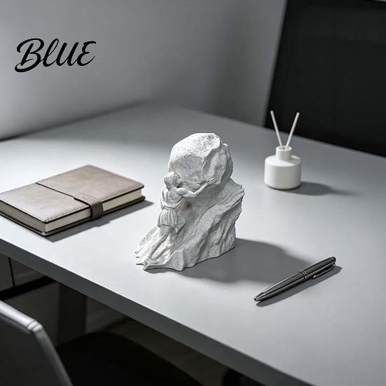 Подарок для читателей и студентов Подставка для книг Сизиф Каменная текстура 3D-печать Поддержка для книг Человек, катящий камень Материал PLA Поддерживает край Домашний офис Книжная полка