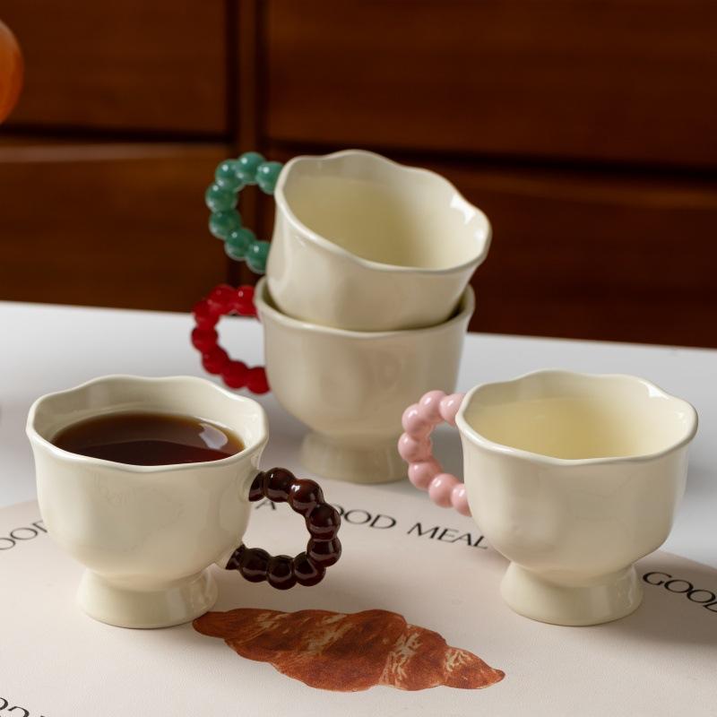 French Ceramic Cup Hand Painted Cup High Looking Couple Tea Cup Coffee Cup Mixing Cup