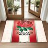 England Rugby Design Crystal Velvet Rug Soft Decorative Mat for Bedroom Entrance