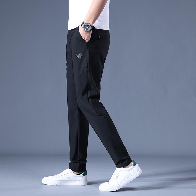 Spring Summer Ultra-thin Men's Stretch Slim Straight Casual Pants Fashion Breathable Golf Sports Trousers