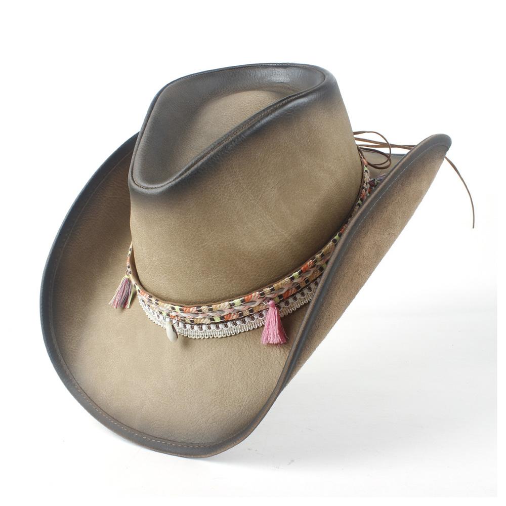 Pălărie de cowboy occidentală 100% din piele pentru bărbați, pentru gentleman, tată, Jazz, Sombrero Hombre, mărimea 58-59CM, stil 36