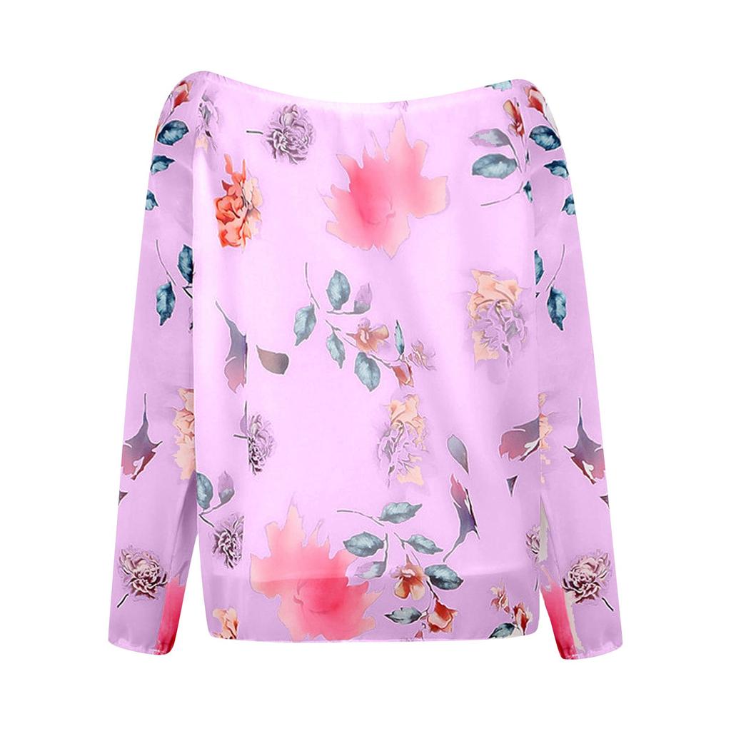Chemisier à fleurs grande taille pour femmes, tunique décontractée, t-shirts amples
