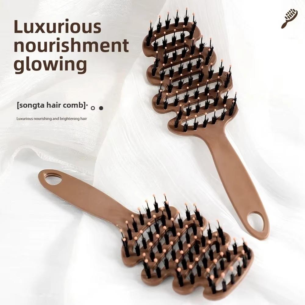 Anti-static Boar Bristle Hair Brush Plastic Scalp Massage Comb Hair Massage Brush  Wet or Dry Use