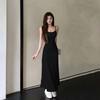 Woman Spring Summer Style Bodycon Dress Female Sexy Sleeveless Spaghetti Strap Split Sheath Dress