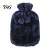 Period Pain Relief Hot Water Bag 2L Bottle with Plush Cover, Pompom Drawstring Bag, Winter Warm for Hands, Feet, Stomach Portable