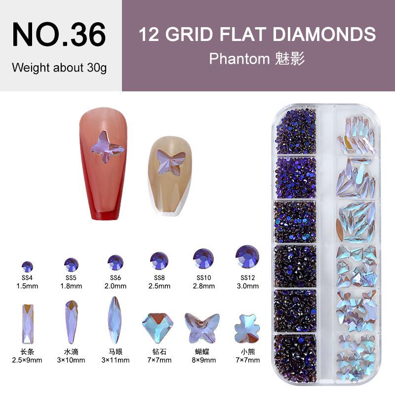 Electroplated Flat-Bottomed Nail Art Jewelry Glass Special-Shaped Rhinestone Set Nail Decoration Diy Jewelry Accessories