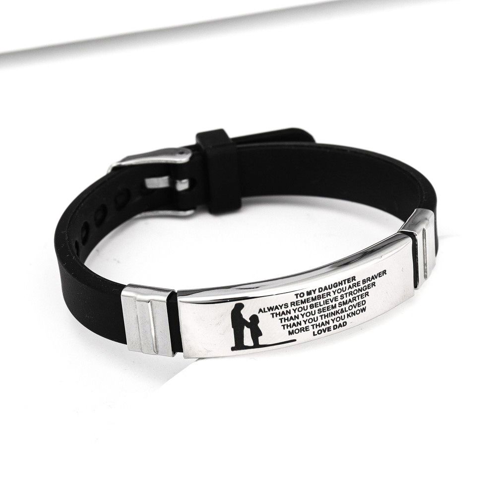 Wristband Inspirational Quote Bracelets Stainless Steel Encourage Bracelets Bracelet for Son Gift