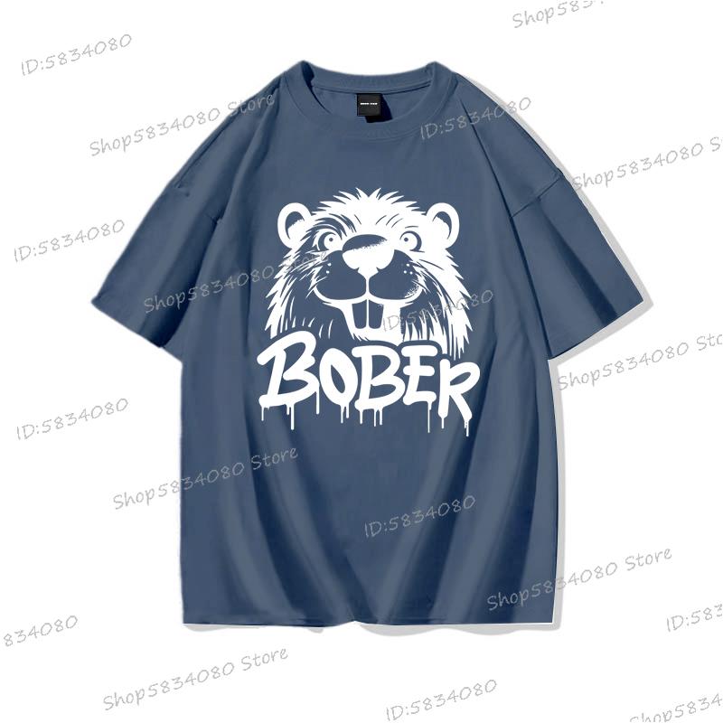 

Hot Sales Cotton Bober Funny Meme Graphic T Shirts Harajuku Y2k Tees Tops Bobr Kurwa Print Unisex Fashion Casual Tshirts Y2k Top S