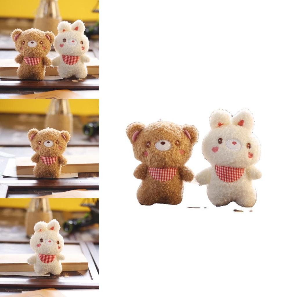Adorable Plush Teddy Bear Keychain With Soft Pp Cotton Stuffing And Cute Bunny Charm