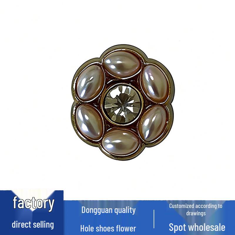 New Metal Pearl Flower Shoe Buckles and Decorations