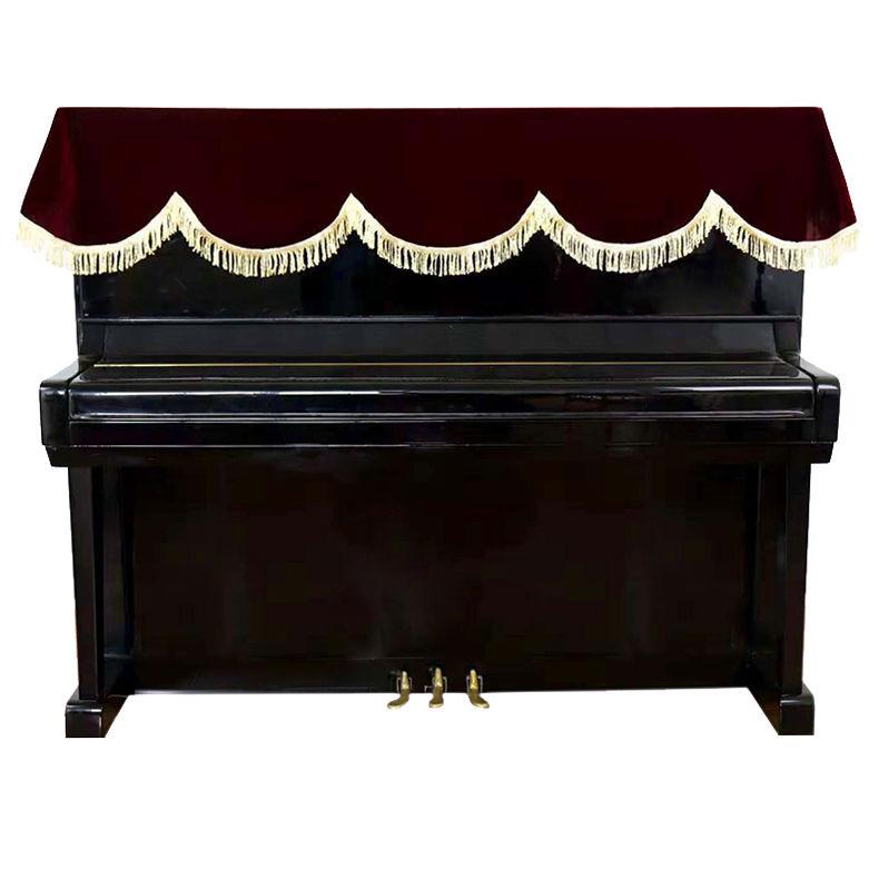 Pokrowiec na pianino odporny na zarysowania i kurz, obramowany złotym aksamitem, ochronny, odporny na brud, klasyczny, do dekoracji domu, pokrowce na pianina pionowe