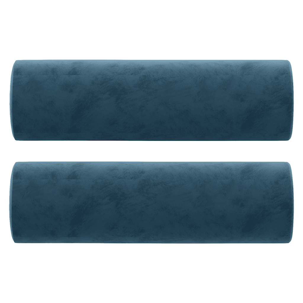Vidaxl 2-Osobowa Sofa Z Poduszkami, Niebieska, 140 Cm, Aksamit