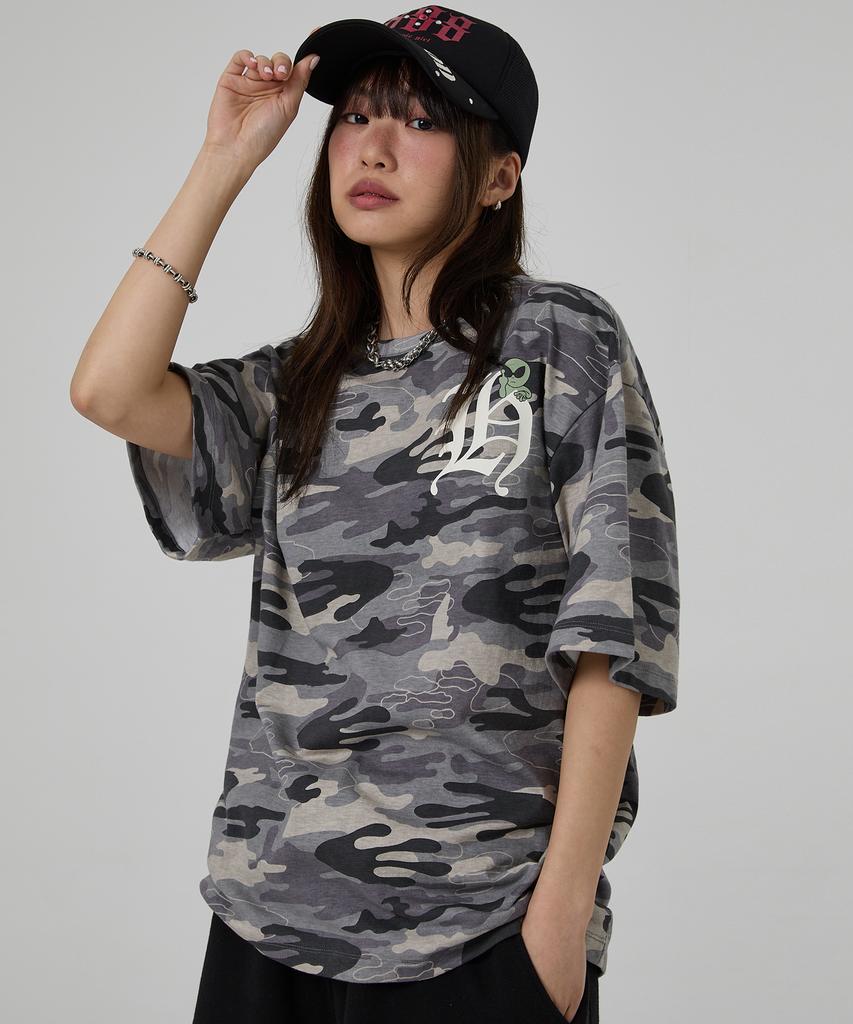 HOODHOOD H Logo Short Sleeve T-Shirt Camo