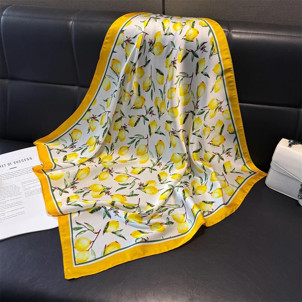 Fashion Luxury Brand 70cm Silk Feel Square Scarf Women Neck Tie Female Hair Bandana Headkerchief Shawl Wrap Hijab Echarpe