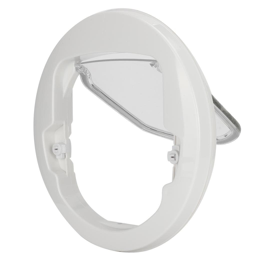 Twoway In Out Pet Dog Cat Flap Magnet Door Round Plastic Doorway Supply White Color