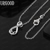 925 Sterling Silver Infinity Symbol Heart AAA Zircon Pendant Necklace - Stylish Evening Jewelry