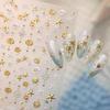 Gold Stamped Shell Conch Scallop Starfish Pearl 5D Embossed Self Adhesive Nail Art Stickers Delicate Ocean Style Manicure Decals