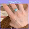 Exquisiter Aquamarinring im Vintage-Stil für Damen mit elegantem geometrischem Design