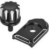 Motorrad Rändel-Hinterradkotflügel Schraubensitz Bolzen Kit mit Knauf Abdeckung Lasche Kompatibel mit Harley Touring 1996-2024 Zubehör(Schwarz)