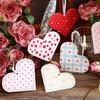 20Pcs Heart-shaped Greeting Cards Handwritten Blank Alien Love Card Can hang rope with holes Gift Card Valentine's Day