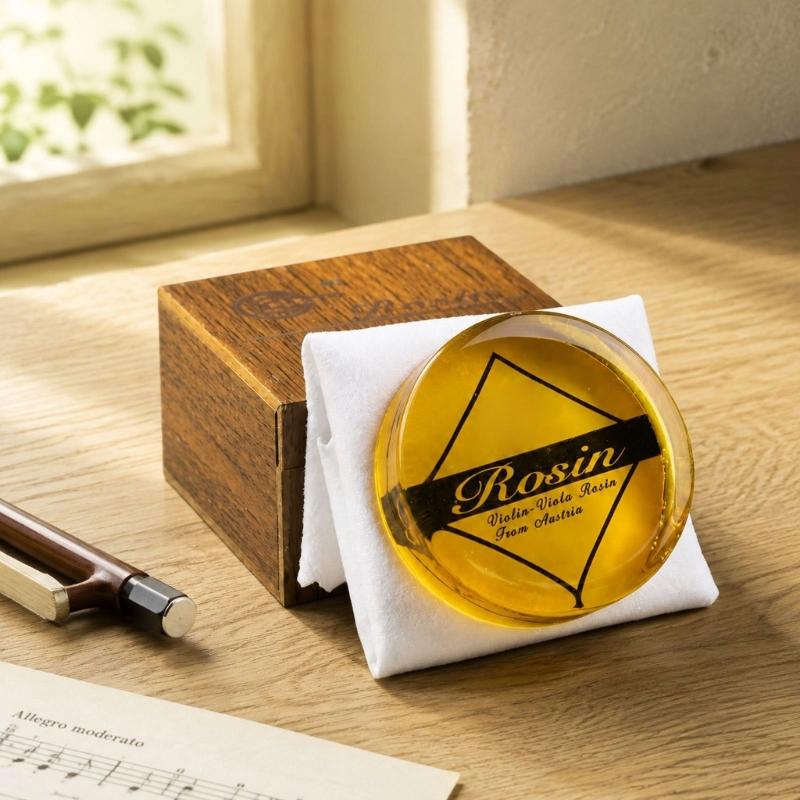 Yellow String Instrument Rosin Cake, Single Round Rosin Unit for Routine Instrument Hair Preparation During Practice and Rehearsal Routines