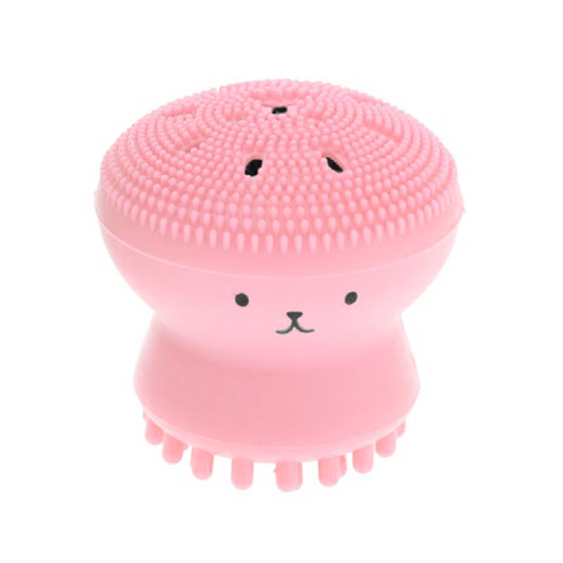 

Прекрасная маленькая силиконовая щетка для чистки лица в форме осьминога розовый