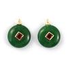 1 Piece Brass & Cubic Zirconia & Geometric Natural Stone Charms 18K Gold Plated Olive Rhombus Pendants For DIY Necklace Making