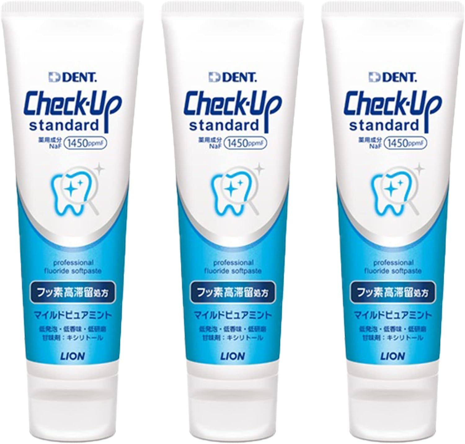 

Set of 3 Lion DENT Standard Mild Pure Mint Toothpaste Check-Up (135g) [Quasi-drug]