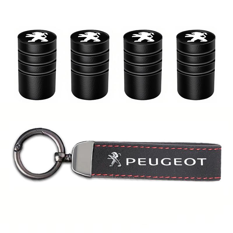 Peugeot Car Tire Wheel Valve Caps Cover Car Key Chain Ring Keychain For Peugeot 408 308 5008 Landtrek 208 3008 2008 Rifter 508